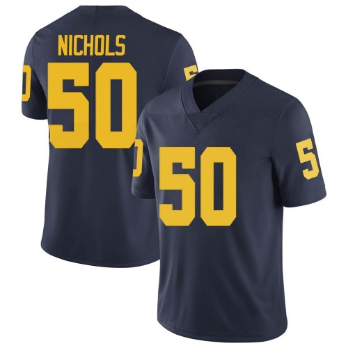 Jerome Nichols Michigan Wolverines Men's NCAA #50 Navy Limited Brand Jordan College Stitched Football Jersey GDB7054JU